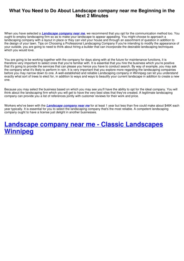Getting the Best Landscape company near me
