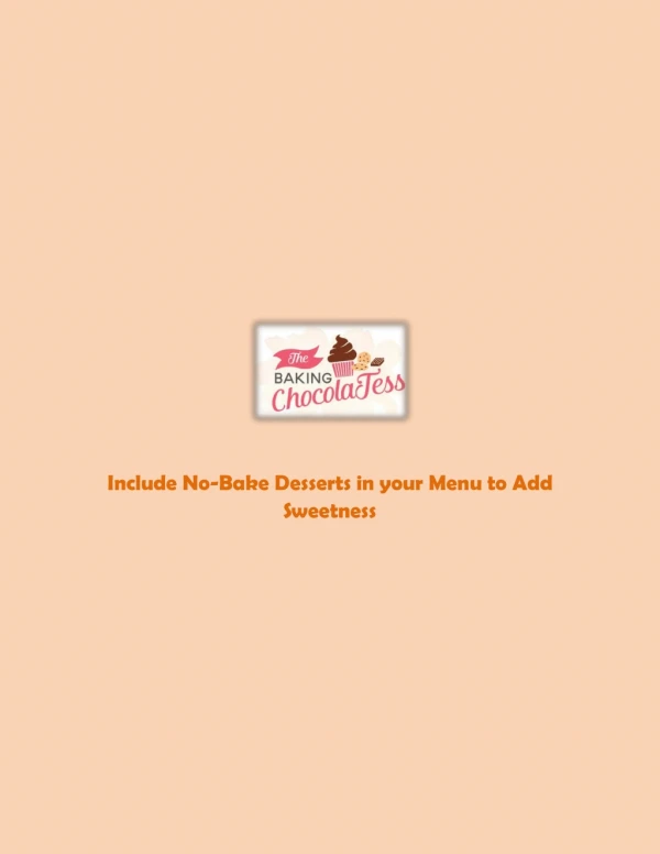 include no bake desserts in your menu