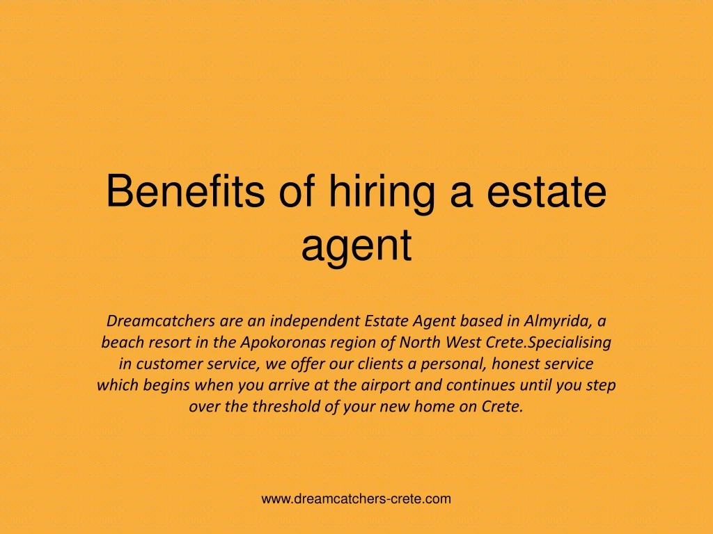 benefits of hiring a estate agent