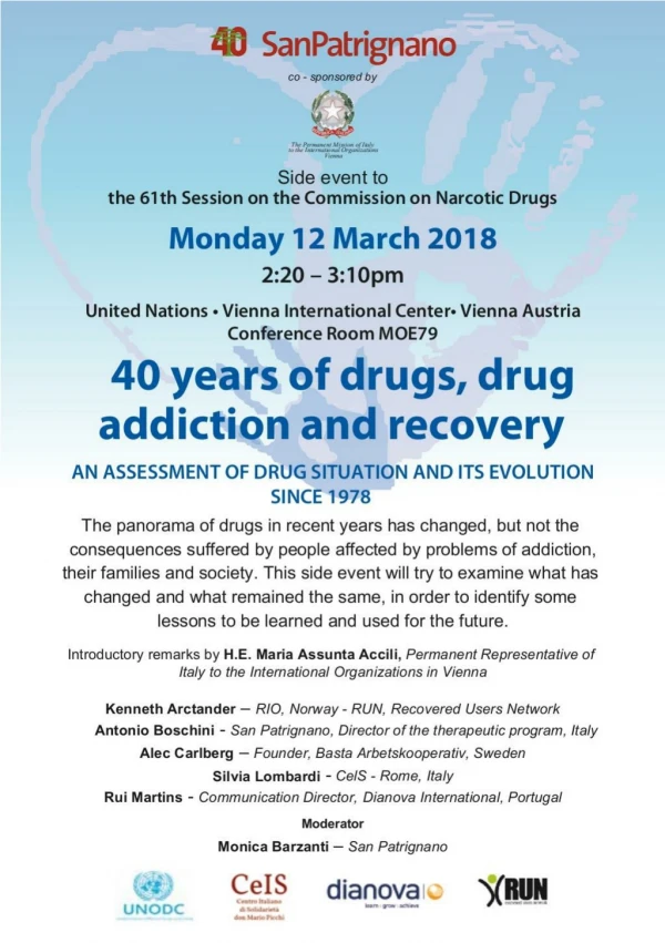 Side Event 40 Years of Drugs CND UNDC 2018