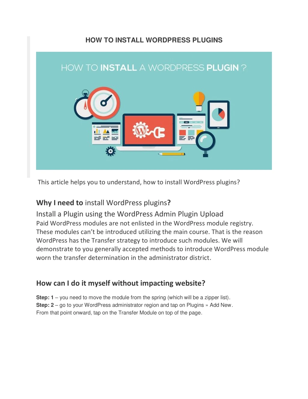 how to install wordpress plugins