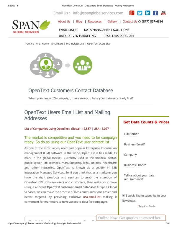 OpenText users list | Span Global Services