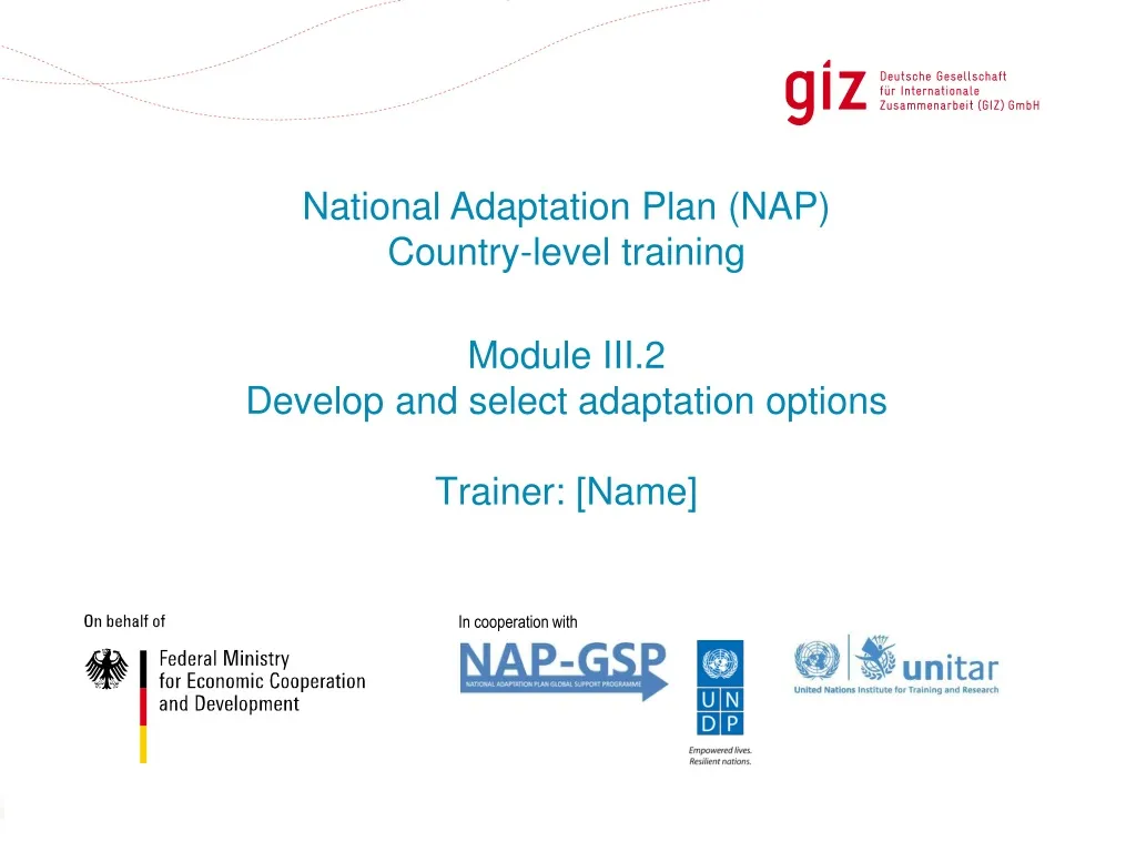 module iii 2 develop and select adaptation options trainer name