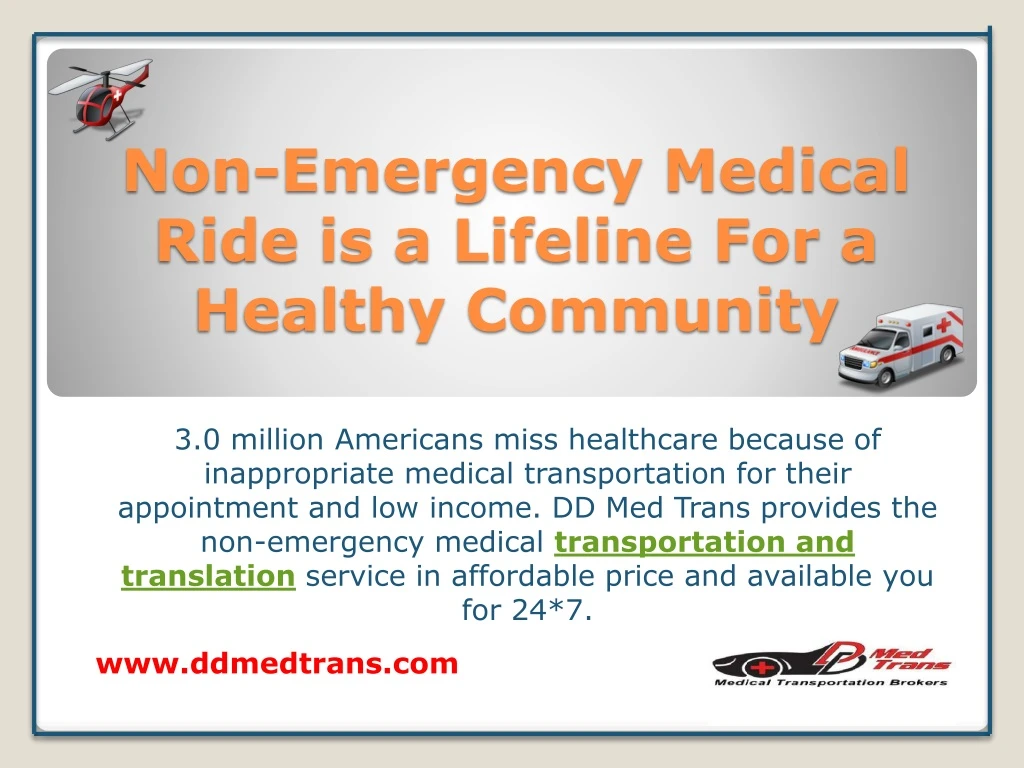 non emergency medical ride is a lifeline for a healthy community