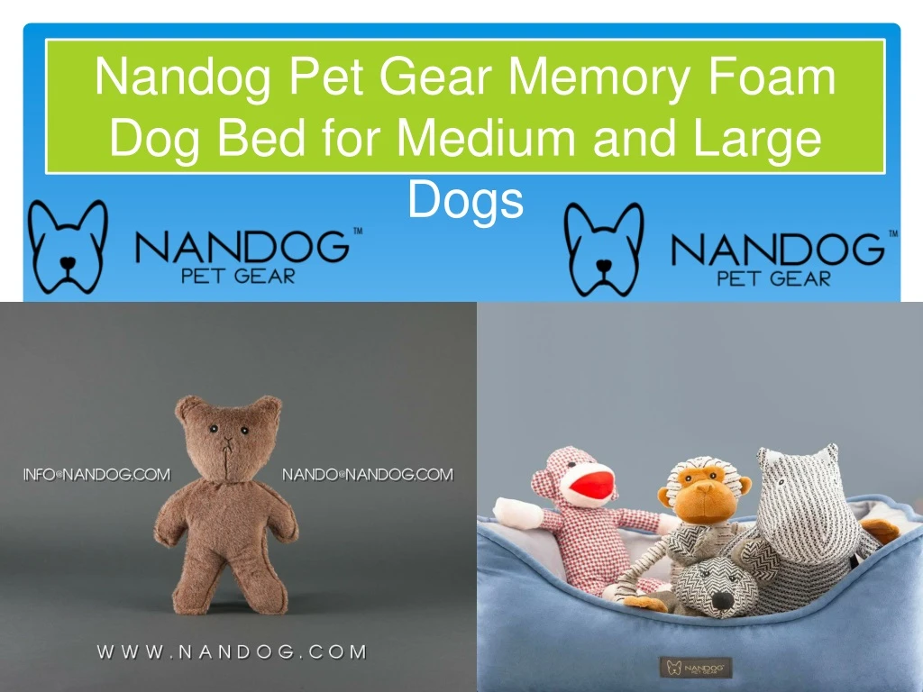 nandog pet gear memory foam dog bed for medium