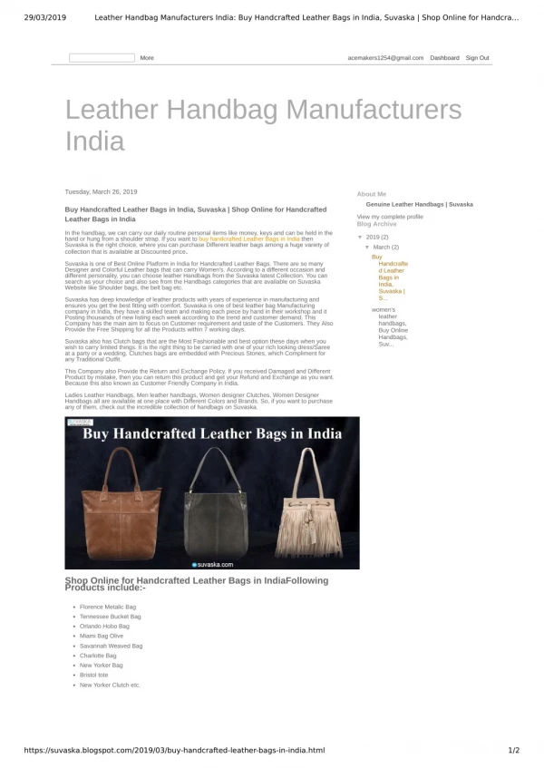 Buy Handcrafted Leather Bags in India, Suvaska