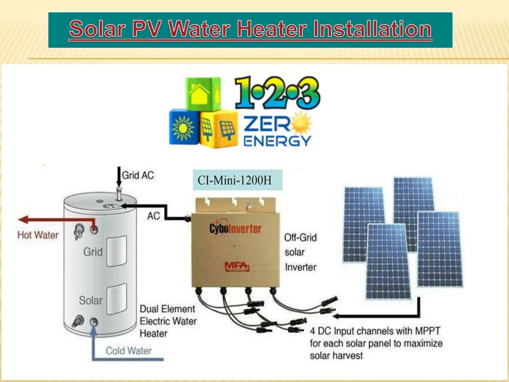 solar pv water heater installation