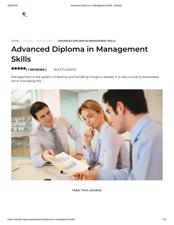 Advanced Diploma in Management Skills - Edukite