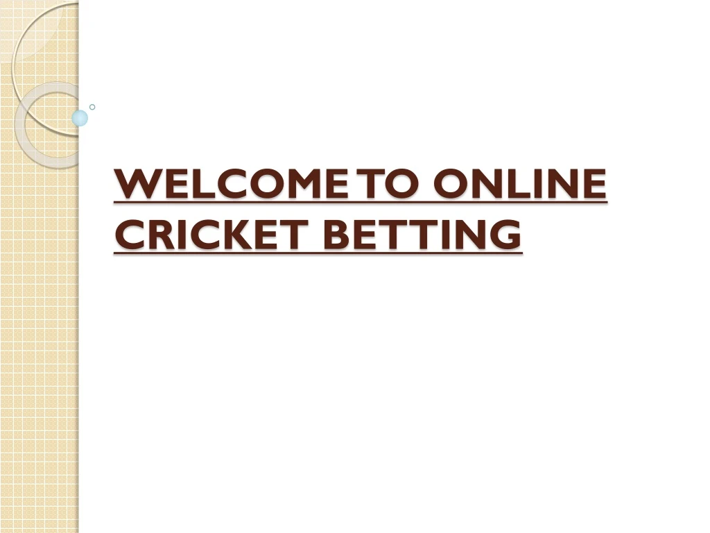 welcome to online cricket betting
