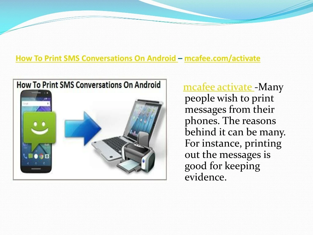 how to print sms conversations on android mcafee com activate