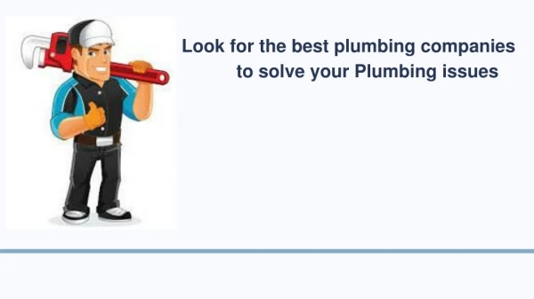 Look for the best plumbing companies to solve your Plumbing issues