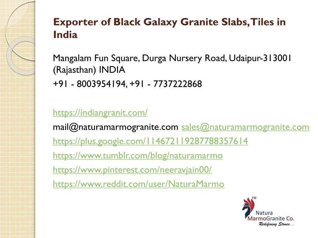 exporter of black galaxy granite slabs tiles in india
