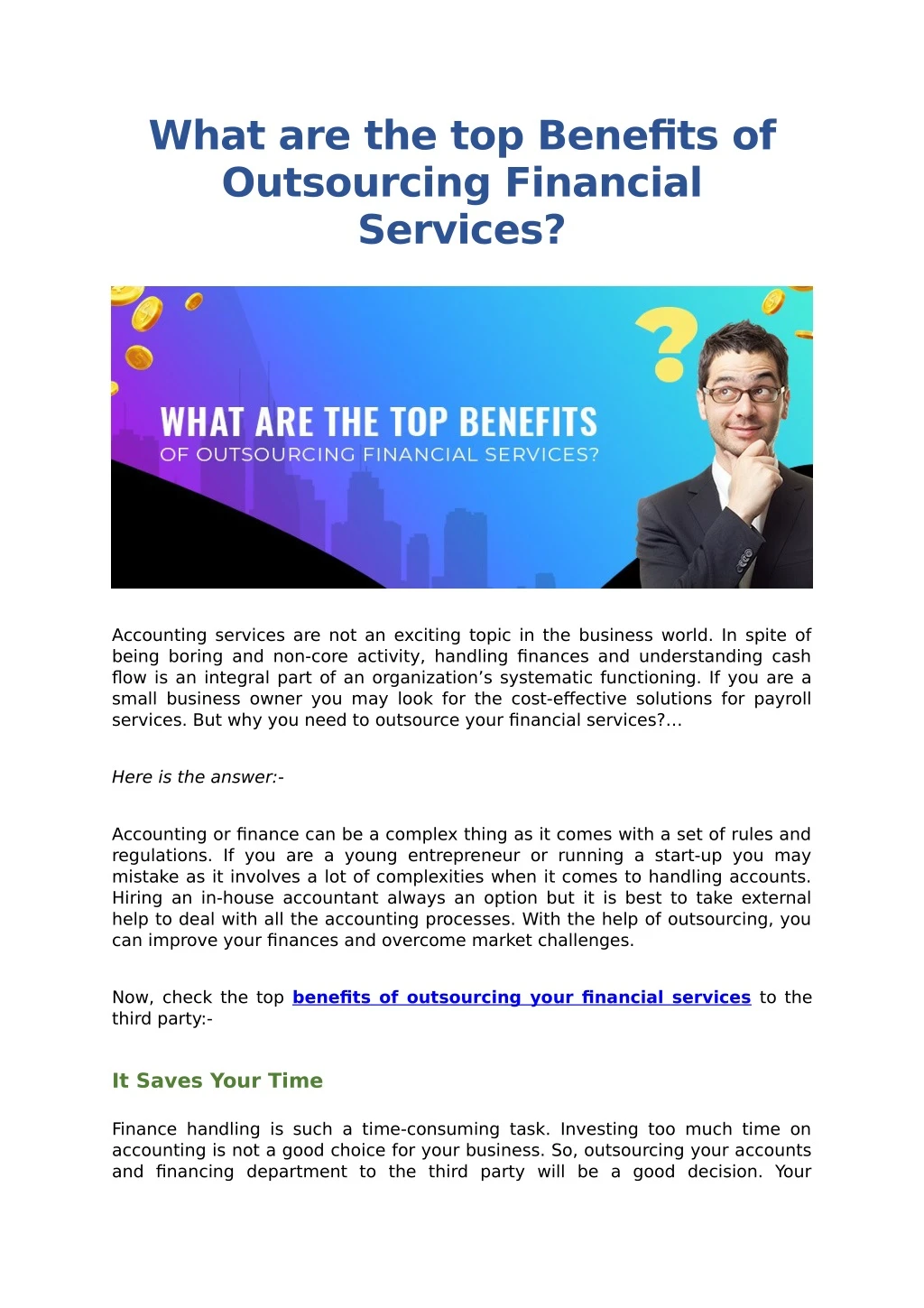what are the top benefits of outsourcing