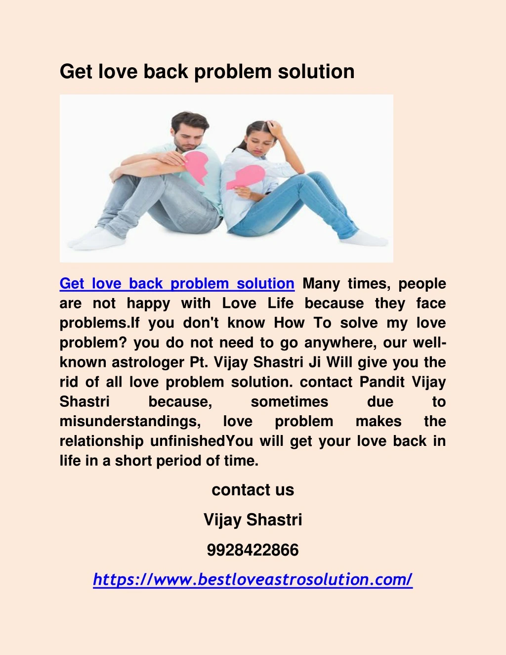 get love back problem solution