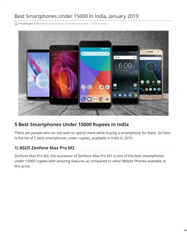 Uploading Best Smartphones Under 15000 In India