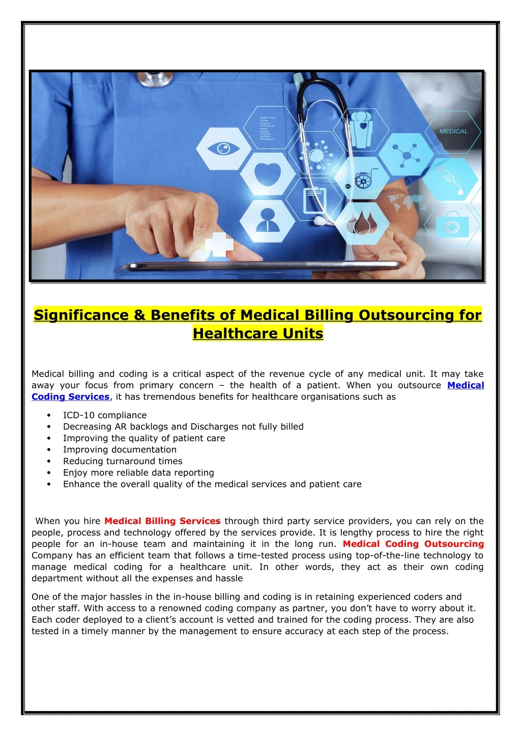 significance benefits of medical billing