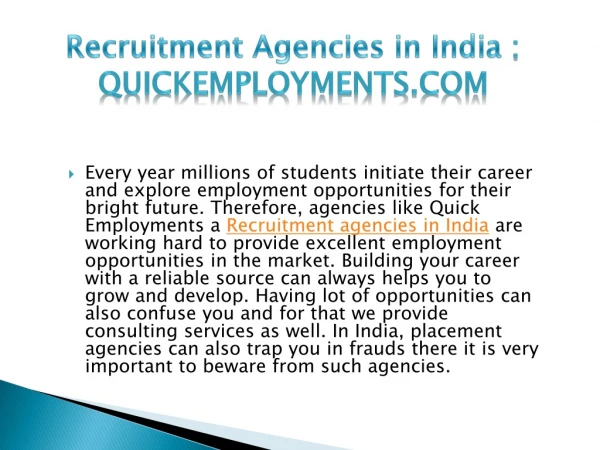 best recruitment agencies in India
