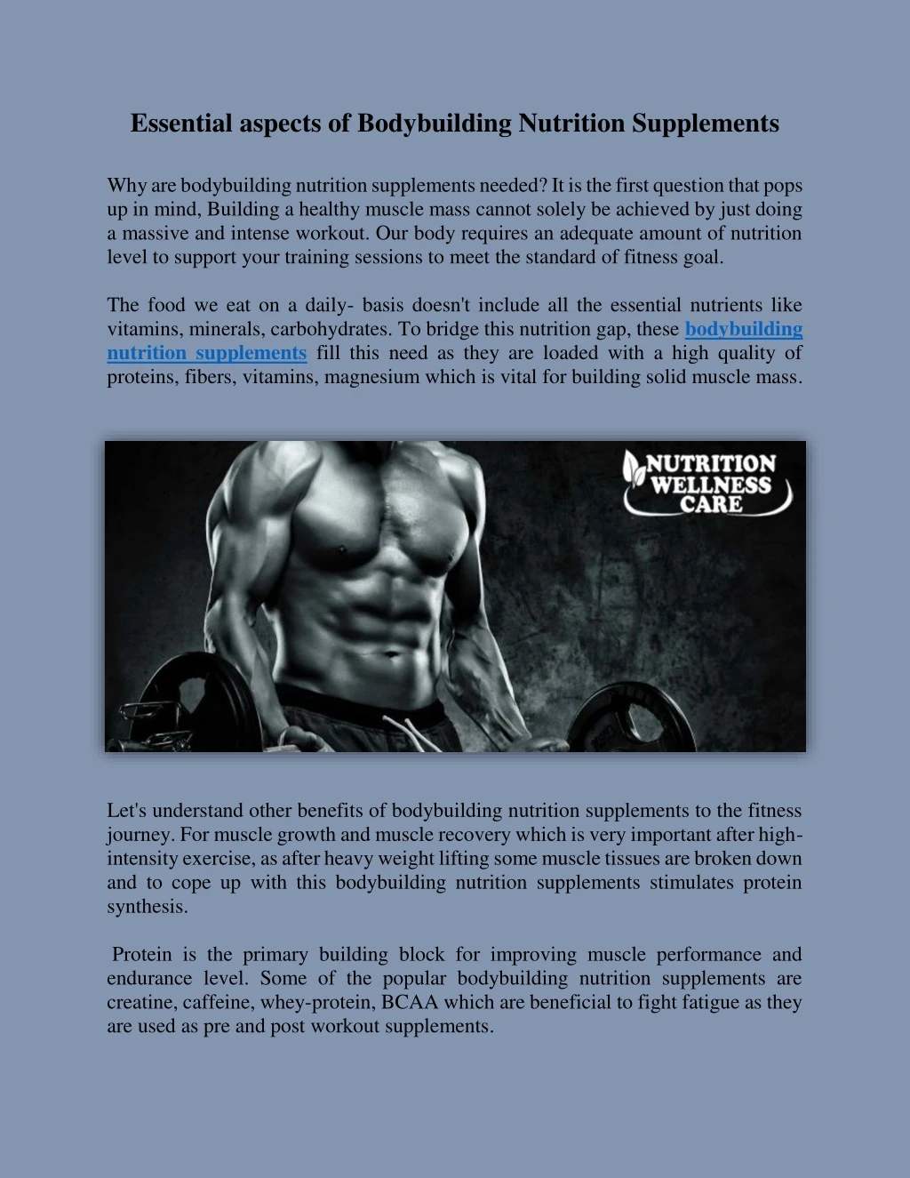 essential aspects of bodybuilding nutrition