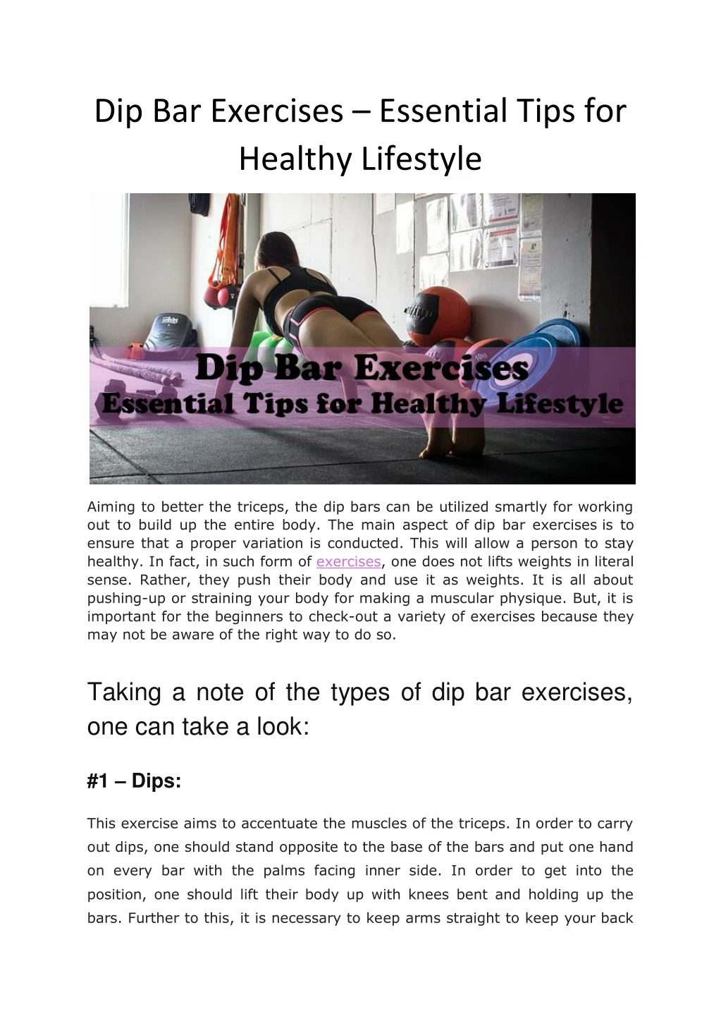 dip bar exercises essential tips for healthy