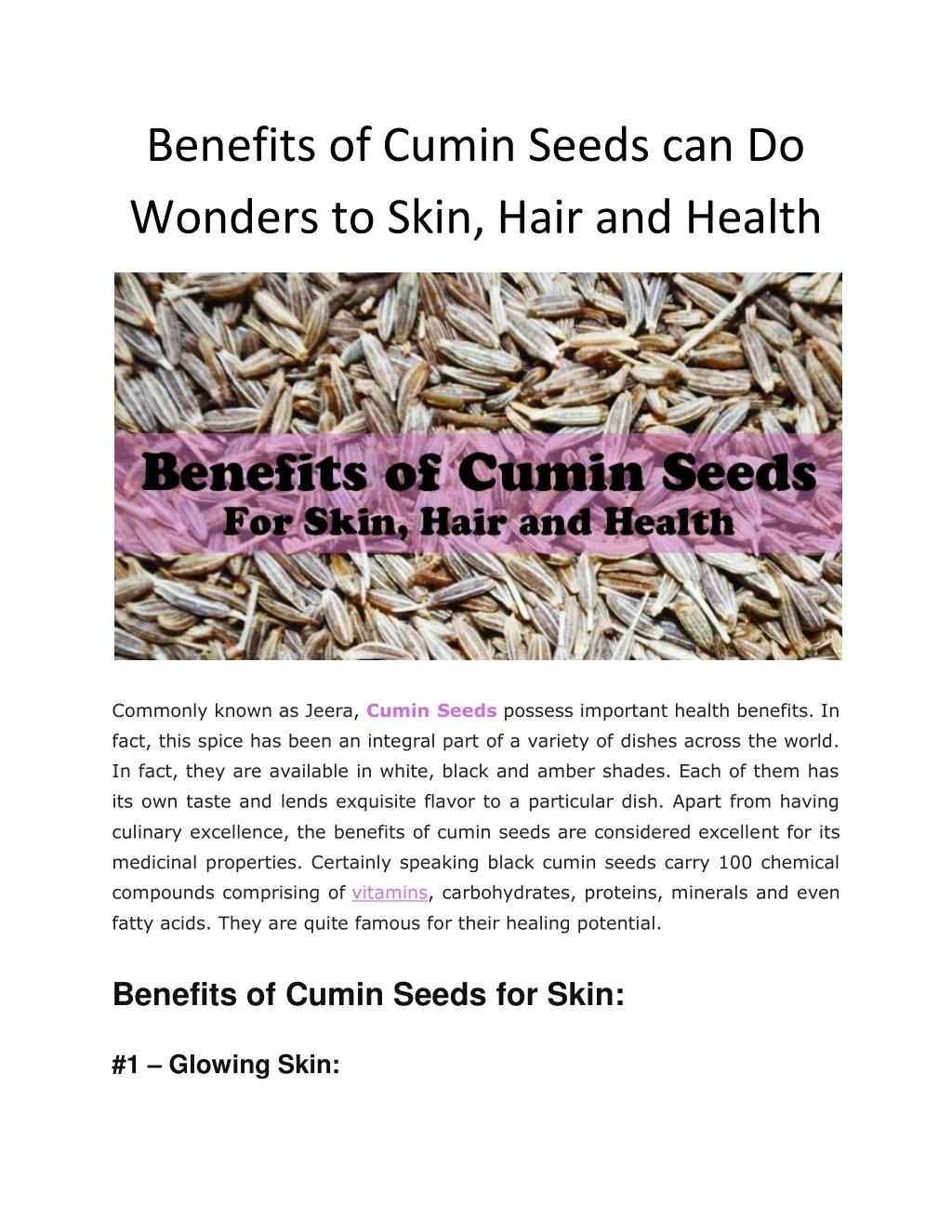 benefits of cumin seeds can do wonders to skin