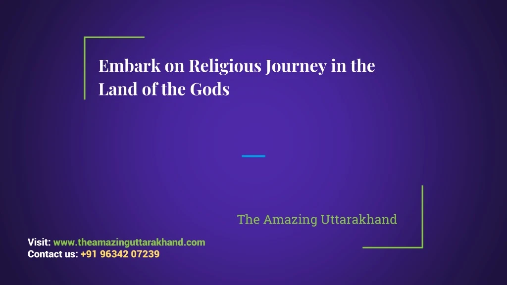 embark on religious journey in the land of the gods