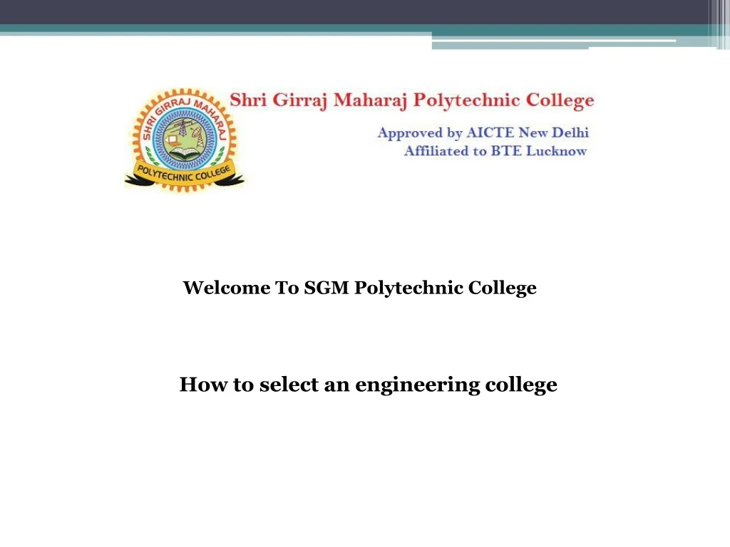 welcome to sgm polytechnic college