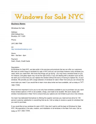 Windows for Sale - slide 1
