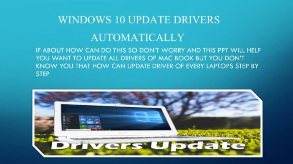 Do You Want To Update Your Laptop Driver by One Click