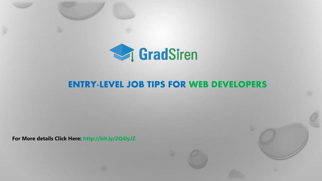 entry level job tips for web developers