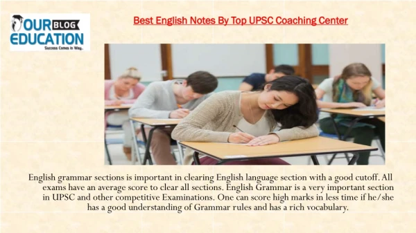 Best English Grammar Notes For your UPSC Exam Preparation