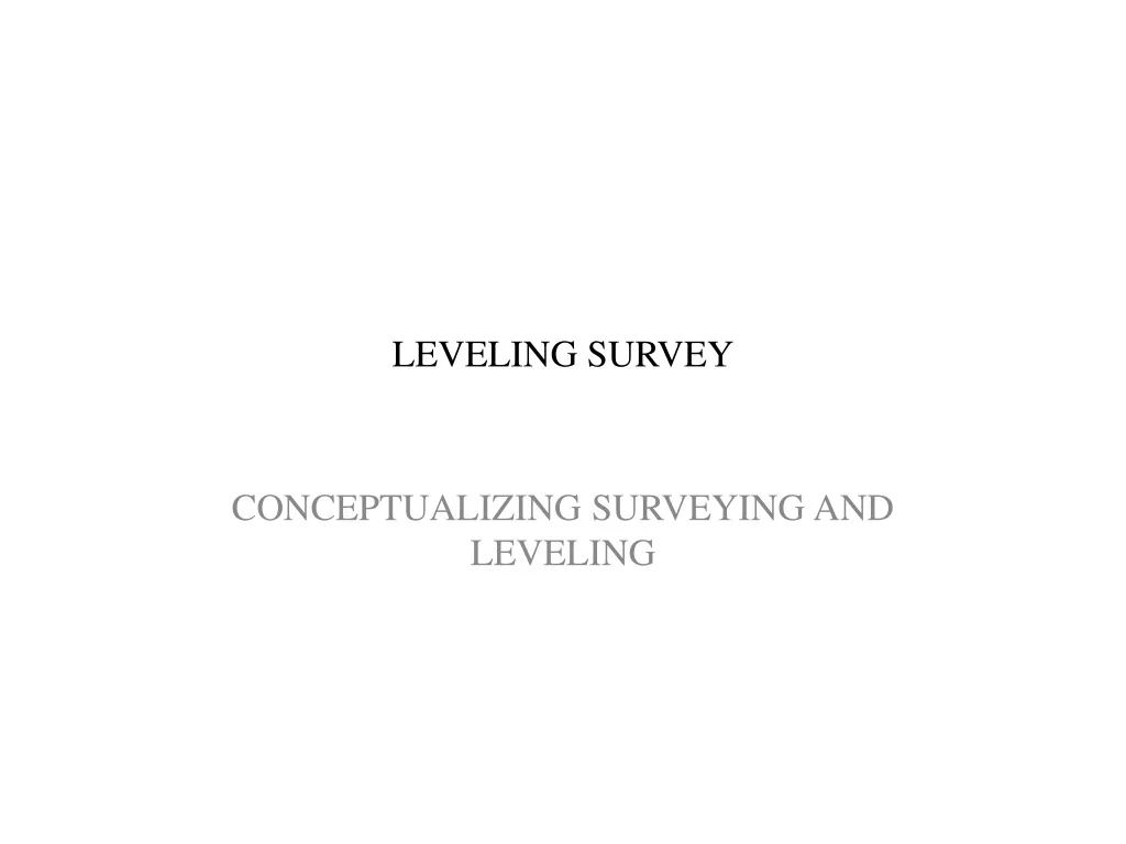 leveling survey