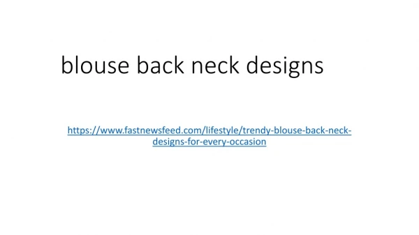 blouse back neck designs ppt