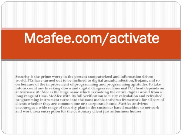 mcafee com activate