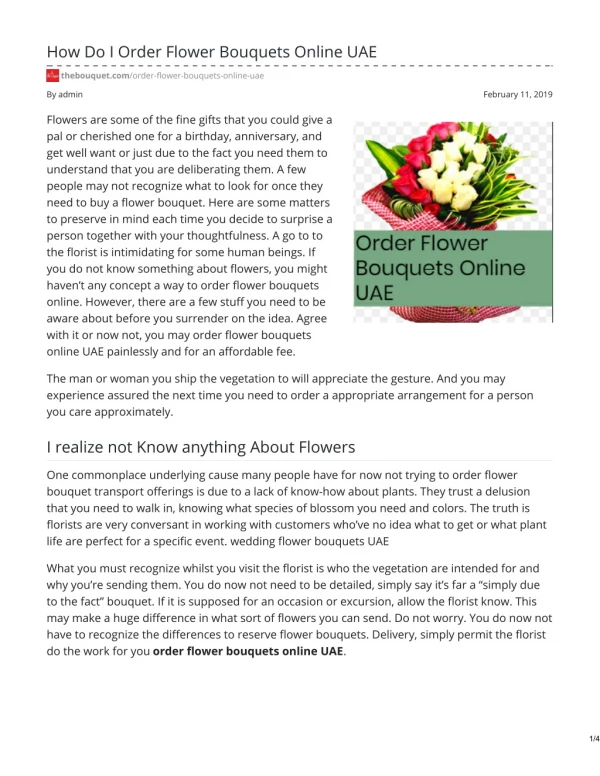 Order Flower Bouquets Online UAE