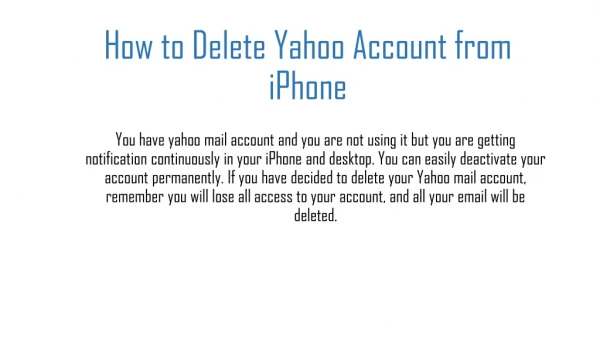 How to Delete Yahoo Account from iPhone