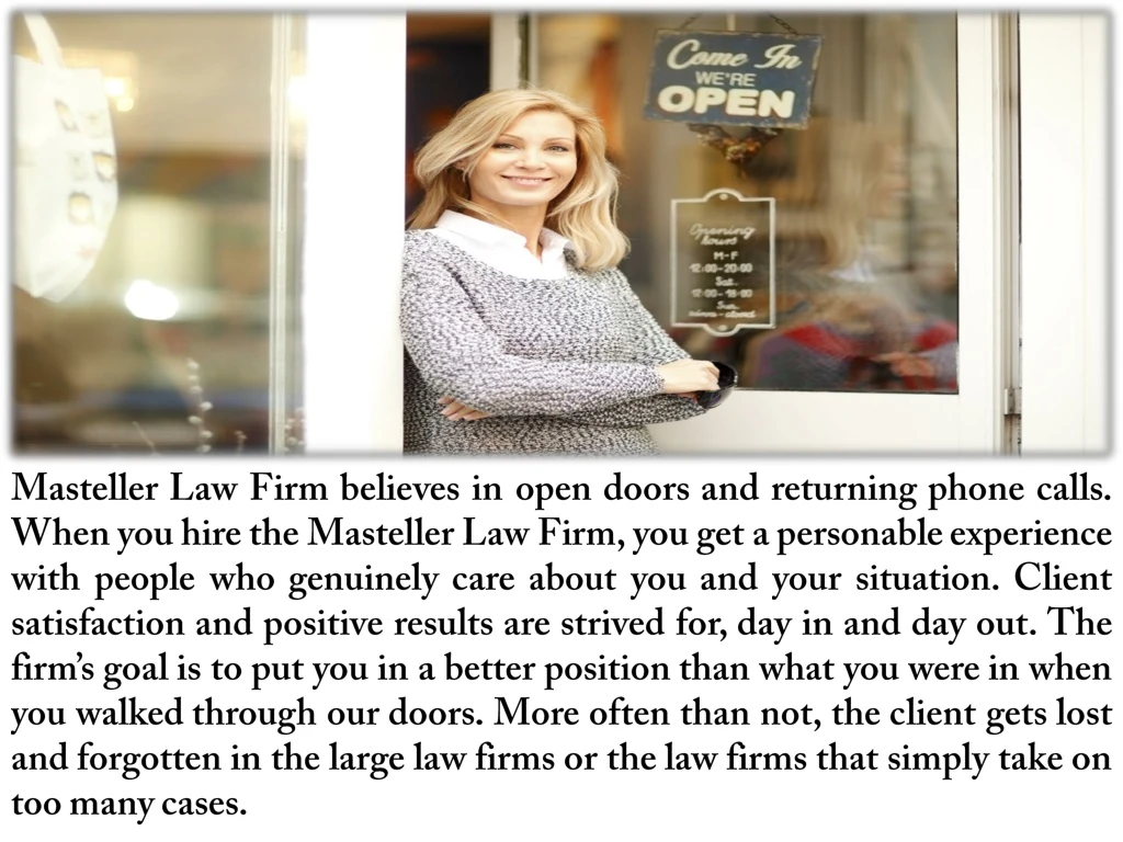 masteller law firm believes in open doors