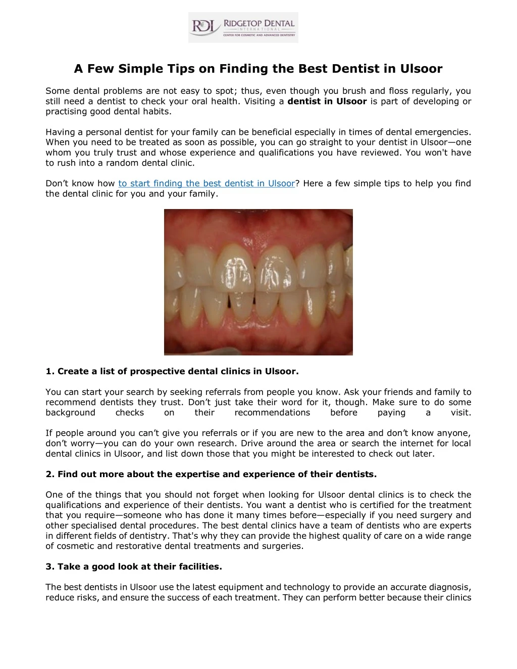 a few simple tips on finding the best dentist