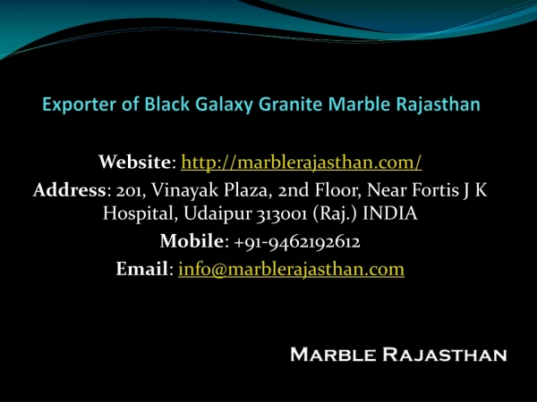 exporter of black galaxy granite marble rajasthan