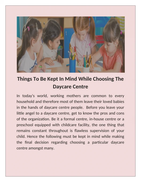 Best Childcare Centre in Sydney
