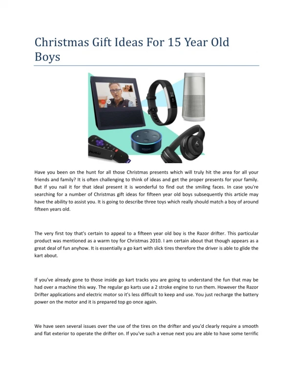 Gifts for 15 year old boys
