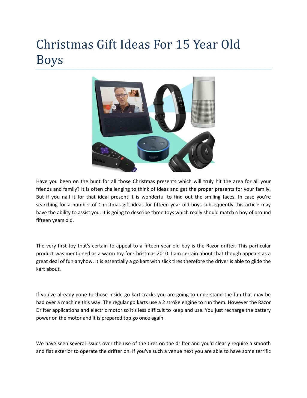 christmas gift ideas for 15 year old boys