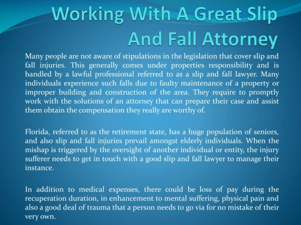 Working With A Great Slip And Fall Attorney