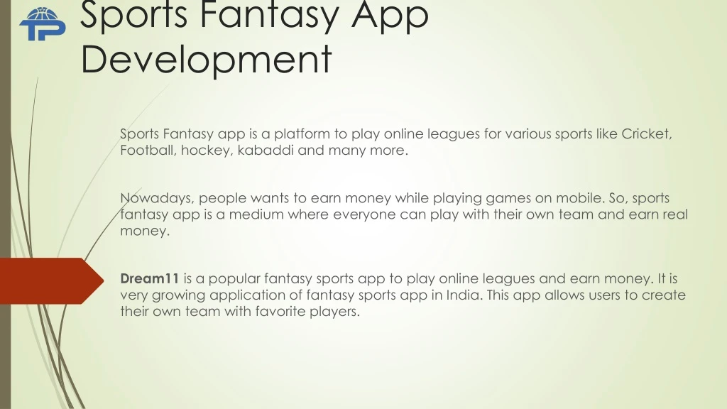 sports fantasy app development