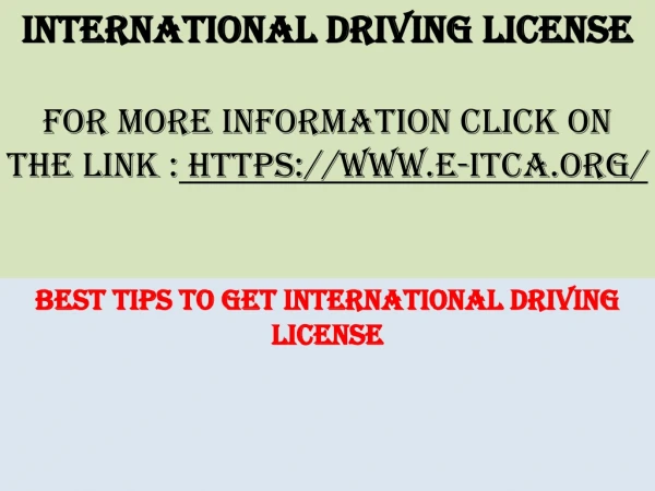 International driving license