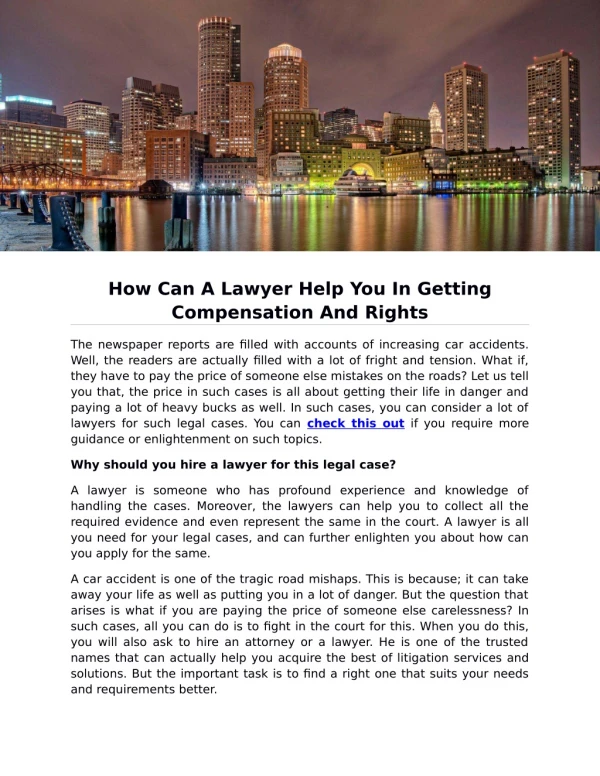 How Can A Lawyer Help You In Getting Compensation And Rights