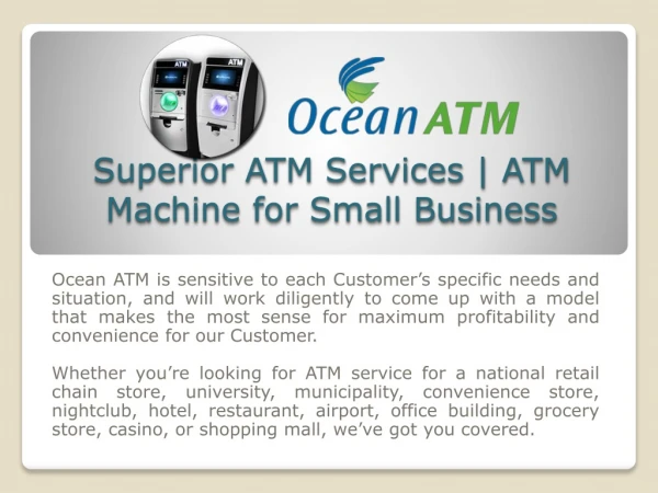 Superior ATM Services | ATM Machine for Small Business