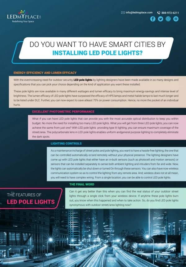 Why do install led pole lights?