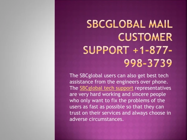 Sbcglobal Mail Customer Support 1-877-998-3739
