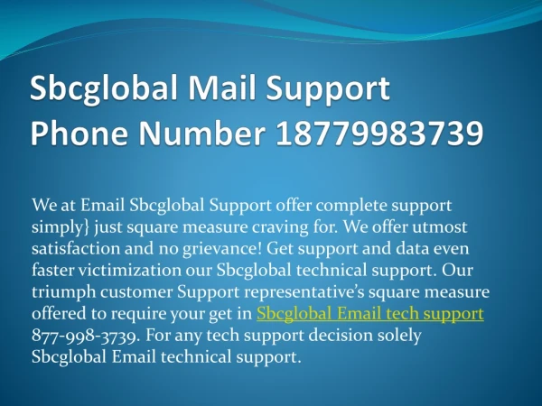 Sbcglobal Mail Support Phone Number 18779983739