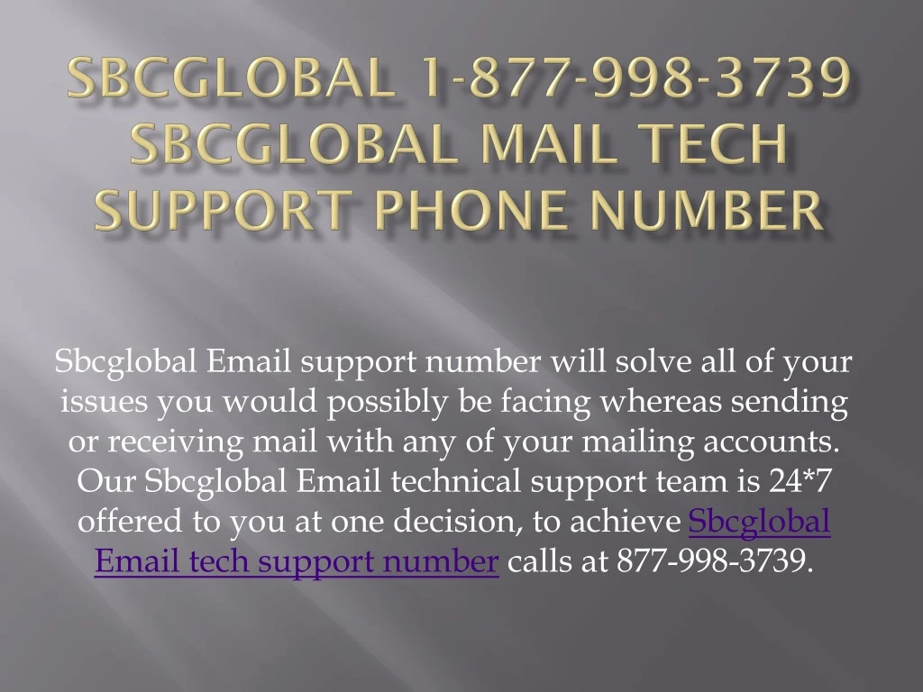 sbcglobal 1 877 998 3739 sbcglobal mail tech support phone number